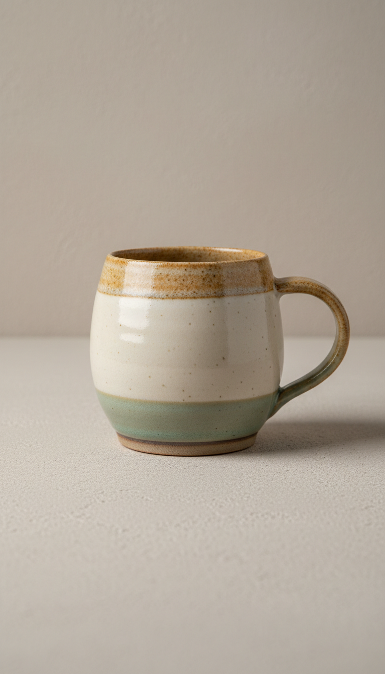 Porcelain Mug with Hand-Thrown Form