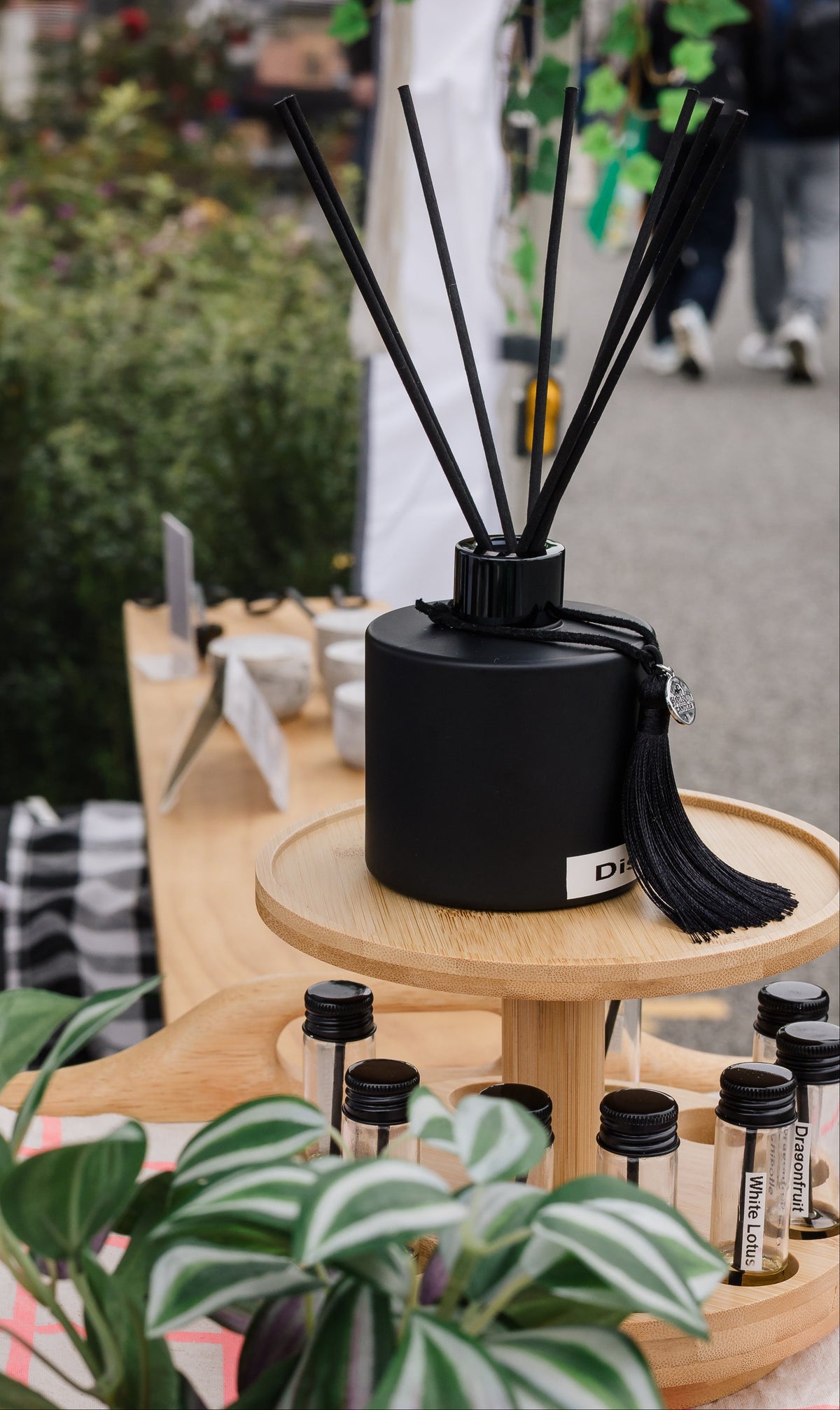 Harlequin Candles handmade candle and home fragrance stall at Bentleigh Rotary Market in Melbourne